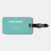 Elegant türkisfarbene Goldfolienfarbe gestreift Gepäckanhänger (Rückseite horizontal)