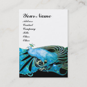 ELEGANT TURQUOISCH BLUE PEACOCK JEWEL, White Visitenkarte