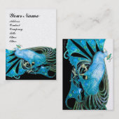 ELEGANT TURQUOISE BLUE PEACOCK JEWEL White Pearl Visitenkarte (Vorne/Hinten)