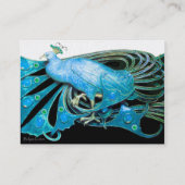 ELEGANT TURQUOISE BLUE PEACOCK JEWEL White Pearl Visitenkarte (Rückseite)
