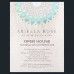 Elegant Turquoise Floral Lotus Mandala Flyer<br><div class="desc">Das elegante Design der Visitenkarte mit Lotus Mandala aus Imitat auf weißem Marmorboden. Das ist keine echte Folie, sondern ein Bild. Es gibt keinen Glanz oder keine Textur. Eine vielseitige Visitenkarte für kreative Profis und Unternehmer. Diese vielseitige Netzwerkkarte eignet sich auch hervorragend für Schönheitssalons, Mode-Boutiquen, Hochzeitsplaner, Schmuckdesigner, Friseur oder andere...</div>