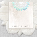 Elegant Turquoise Floral Lotus Notepad Notizblock<br><div class="desc">Chic, sophisticated business card design featuring faux foil lotus mandala on scratched white marble stone background. This is not real foil - but an image. There is no shine or texture. A versatile calling card for creative professionals and entrepreneurs. This versatile networking card is also great for beauty salons, fashion...</div>