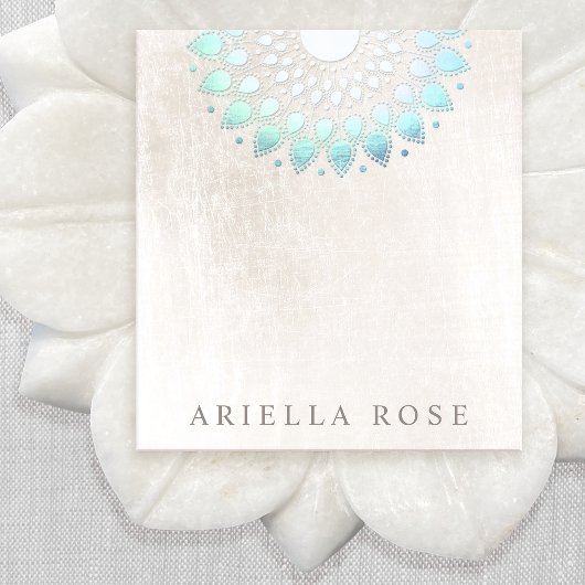 Elegant Turquoise Floral Lotus Notepad Notizblock