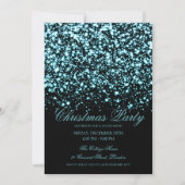 Elegant Turquoise Midnight Glam Christmas Party Einladung (Vorderseite)