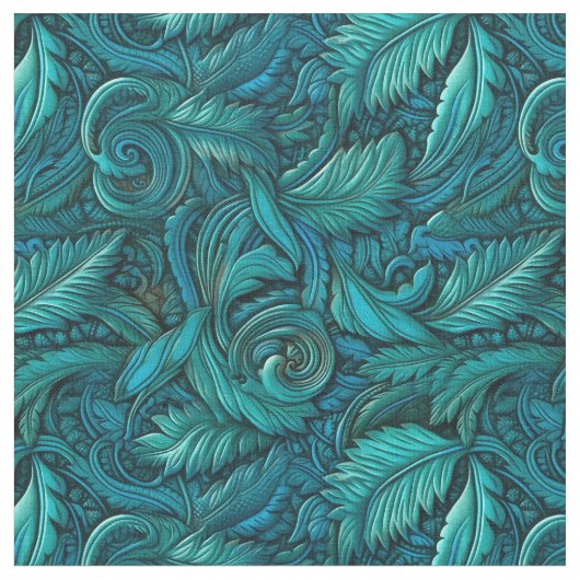 Elegant turquoise tooled leather  stoff (Nahaufnahme)