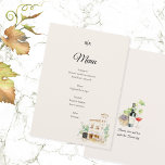 Elegant Tuscany Wedding Menu Italian Villa Dinner Menükarte<br><div class="desc">Create an unforgettable dining experience with this elegant Tuscany wedding menu featuring delicate watercolor illustrations and refined typography. Inspired by the charm of the Italian countryside, this menu showcases a romantic Tuscan villa restaurant scene paired with a timeless minimalist layout. Perfect for destination weddings in Tuscany, Italian villa celebrations, vineyard...</div>