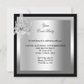Elegant Tuxedo Gown Silver White Black Party Einladung (Rückseite)