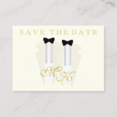 Elegant Tuxedo Groom Wedding speichern Sie die Dat Visitenkarte (Vorderseite)