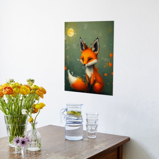 Elegant Twilight Fox - Artistic Foliendrucke (Ablage(Küche))