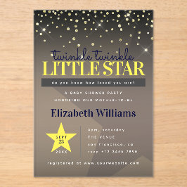 Elegant Twinkle Twinkle Little Star Baby Shower Acryleinladungen