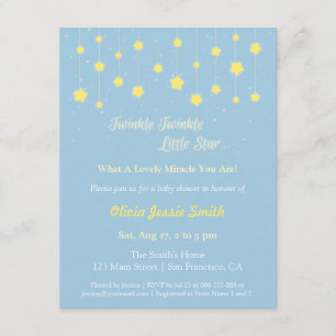 Elegant Twinkle Twinkle Little Star Baby Shower Einladung