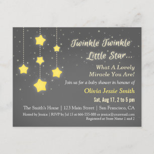 Elegant Twinkle Twinkle Little Star Baby Shower Einladung