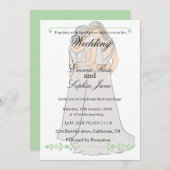 Elegant Two Brides Wedding Invitation Einladung (Vorne/Hinten)