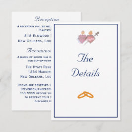 Elegant Two Hearts Catholic Wedding  Begleitkarte