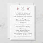 Elegant Two Hearts Catholic Wedding Invitation Einladung (Vorderseite)