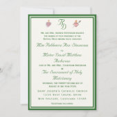 Elegant Two Hearts Catholic Wedding Invitation Einladung (Vorderseite)