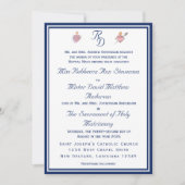 Elegant Two Hearts Catholic Wedding Invitation Einladung (Vorderseite)