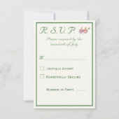 Elegant Two Hearts Catholic Wedding  RSVP Karte (Vorderseite)