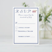 Elegant Two Hearts Catholic Wedding  RSVP Karte (Stehend Vorderseite)