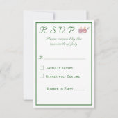 Elegant Two Hearts Catholic Wedding  RSVP Karte (Vorderseite)