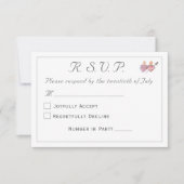 Elegant Two Hearts Catholic Wedding  RSVP Karte (Vorderseite)