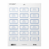 Elegant Two Monogram Navy Blue Geometric Adressaufkleber (Vorne)