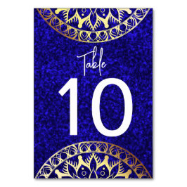 Elegant Two Tone Blue and Gold Mandala Tischnummer