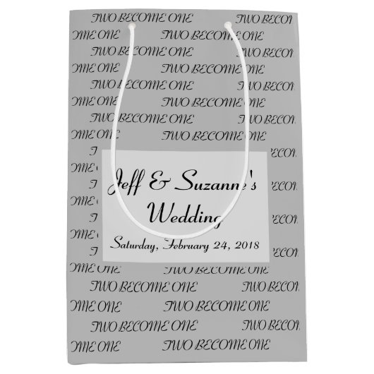 Elegant Two wird eine Skripthochzeit Mittlere Geschenktüte (Vorderseite)