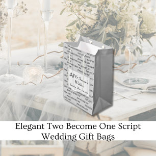 Elegant Two wird eine Skripthochzeit Mittlere Geschenktüte