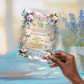 Elegant Two wird zu einem rosafarbenen, blühenden Pergament Einladungen