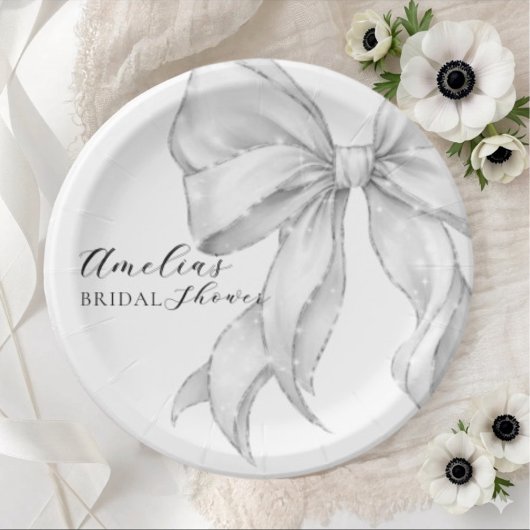 Elegant, tying the knot bridal showePlato de papel Pappteller