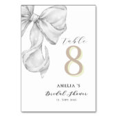 Elegant, tying the knot bridal showePlato de papel Tischnummer (Vorderseite)