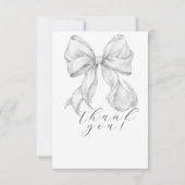 Elegant, tying the knot bridal shower white bow. dankeskarte (Vorderseite)