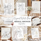 Elegant, tying the knot bridal shower white bow. einladung