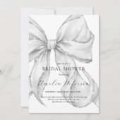 Elegant, tying the knot bridal shower white bow. einladung (Vorderseite)