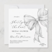 Elegant, tying the knot bridal shower white bow. einladung (Vorderseite)