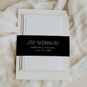 Elegant Typography Black and White Wedding Einladungsbanderole
