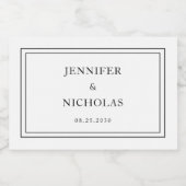 Elegant Typography Black And White Wedding Schaumweinetikett (Einzelnes Label)
