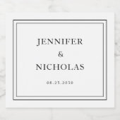 Elegant Typography Black And White Wedding Schaumweinetikett (Einzelnes Label)