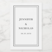Elegant Typography Black And White Wedding Weinetikett (Einzelnes Label)