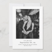Elegant Typography Black White Wedding Photo Save The Date (Vorderseite)