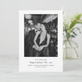 Elegant Typography Black White Wedding Photo Save The Date (Stehend Vorderseite)