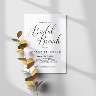 Elegant Typography Calligraphy Bridal Brunch Einladung