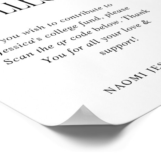 Elegant Typography Collage Fund QR CODE Graduation Poster (Ecke)