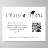 Elegant Typography Collage Fund QR CODE Graduation Poster (Vorne)