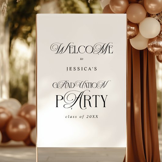 Elegant Typography Contemporary Graduation Welcome Poster