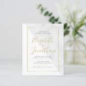 Elegant Typography Marble Engagement Party (Stehend Vorderseite)