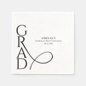 Elegant Typography Modern Grad Party Napkin Serviette (Vorderseite)