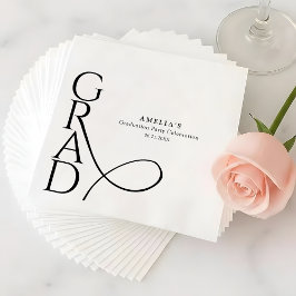 Elegant Typography Modern Grad Party Napkin Serviette