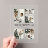 Elegant Typography Photo Collage Christmas Card Acryleinladungen (Insitu (Handheld))